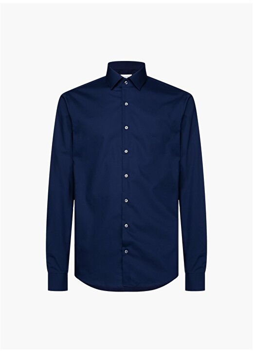 Calvin Klein Slim Fit Düğmeli Yaka Mavi Erkek Gömlek K10K103025463 3