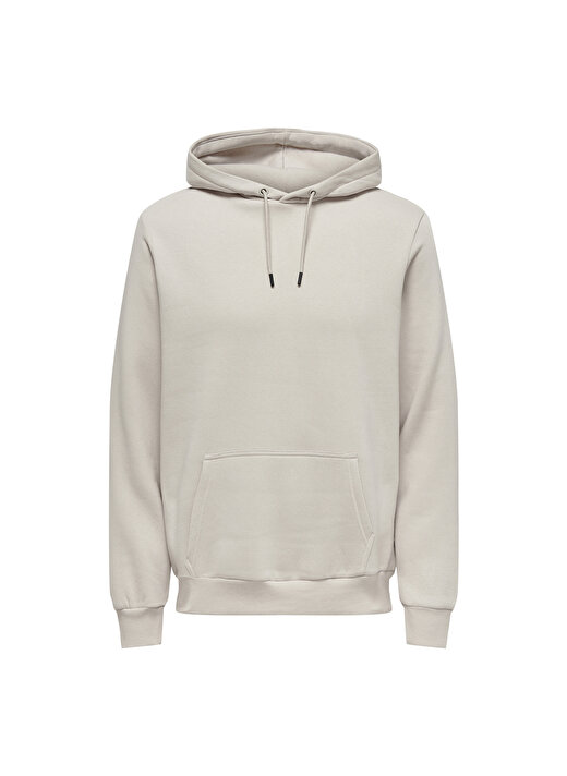 Only & Sons Kapüşon Yaka Krem Erkek Sweatshırt ONSCERES HOODIE SWEAT NOOS 1