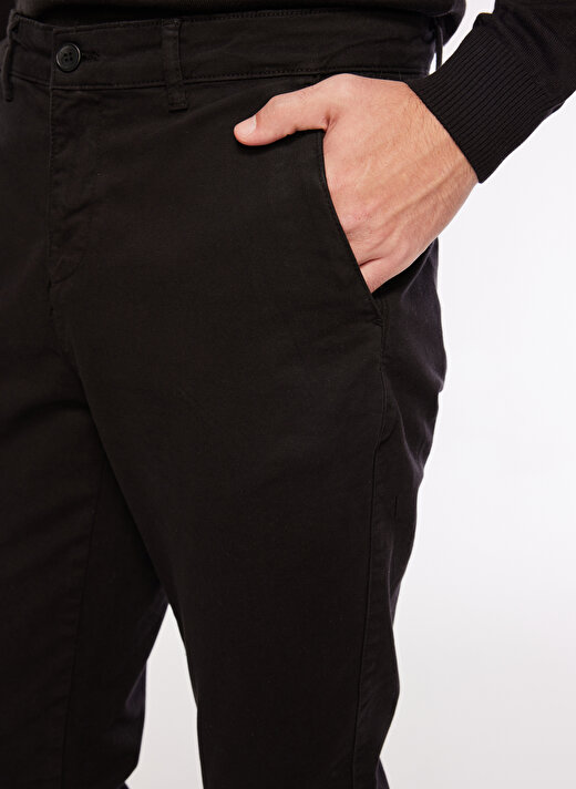 Fabrika Siyah Erkek Slim Fit Düz Chino Pantolon F3WM-PNT902    3