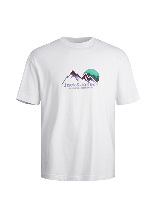 Jack & Jones Yuvarlak Yaka Beyaz Erkek T-Shirt 12242048_JORSILVERLAKE GRAPHIC TEE 1