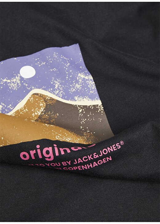 Jack & Jones Yuvarlak Yaka Siyah Erkek T-Shirt 12242048_JORSILVERLAKE GRAPHIC TEE 2