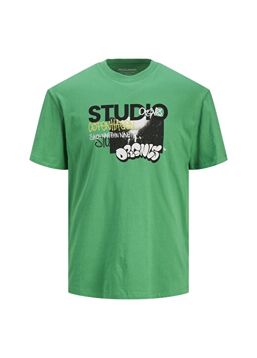 Jack & Jones Yuvarlak Yaka Yeşil Erkek T-Shirt 12243613_JORTHROWS TEE SS CREW NECK 2