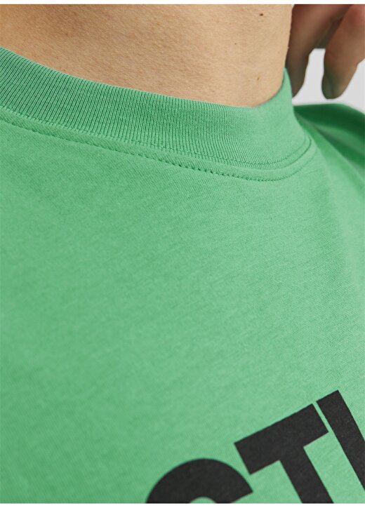 Jack & Jones Yuvarlak Yaka Yeşil Erkek T-Shirt 12243613_JORTHROWS TEE SS CREW NECK 4