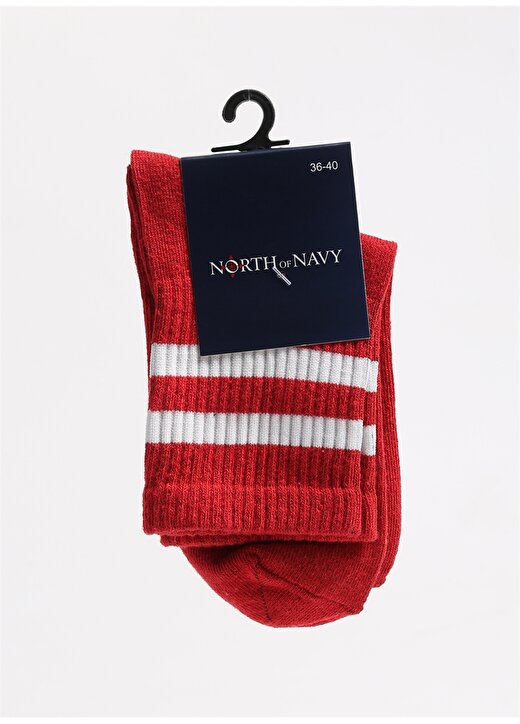 North Of Navy Kırmızı Kadın Soket Çorap NON-SKT-LTKS-2 1