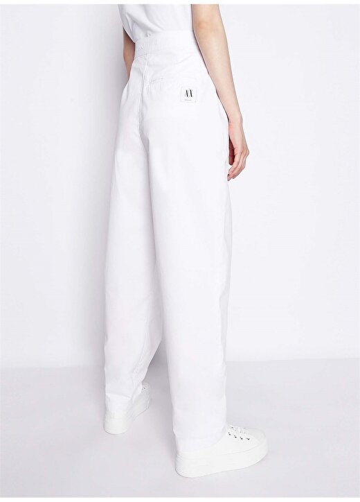 Armani Exchange Yüksek Bel Normal Beyaz Kadın Pantolon 3RYP01 4