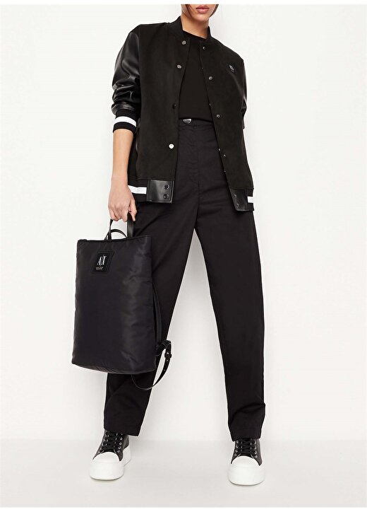 Armani Exchange Yüksek Bel Normal Siyah Kadın Pantolon 3RYP01 1