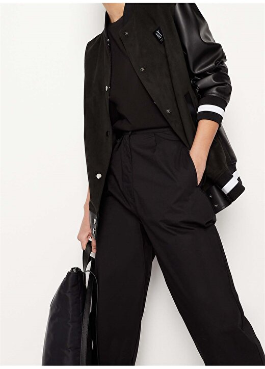 Armani Exchange Yüksek Bel Normal Siyah Kadın Pantolon 3RYP01 2