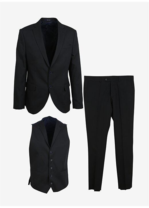 Süvari Normal Bel Slim Fit Lacivert Erkek Takım Elbise TK1020000261 1