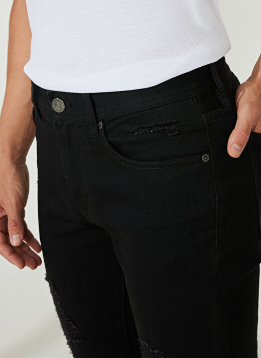 Armani Exchange Normal Bel Normal Siyah Erkek Denim Pantolon 3RZJ13 1200-BLACK 4