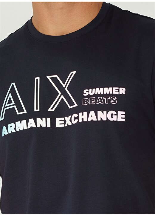 Armani Exchange Bisiklet Yaka Baskılı Lacivert Erkek T-Shirt 3RZTJA 1510-NAVY 4