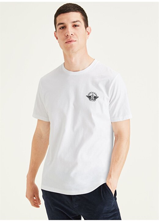 Dockers Bisiklet Yaka Beyaz Erkek T-Shirt A1103-0069 1