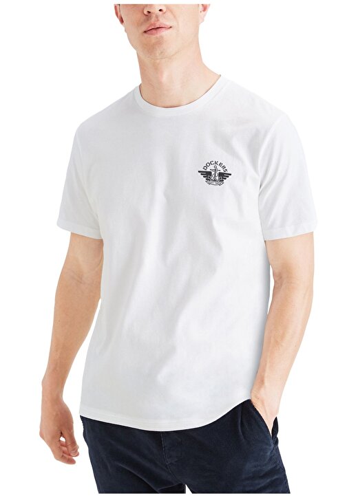 Dockers Bisiklet Yaka Beyaz Erkek T-Shirt A1103-0069 3