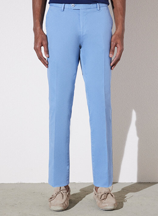 Brooks Brothers Normal Bel Normal Paça Slim Fit Mavi Erkek Pantolon BBSP23MPT002 1