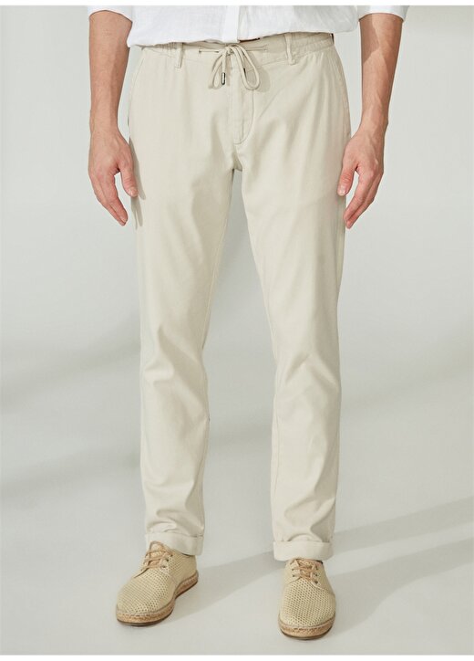 Brooks Brothers Normal Bel Duble Paça Slim Fit Taş Erkek Pantolon BBSP23MPT005 2