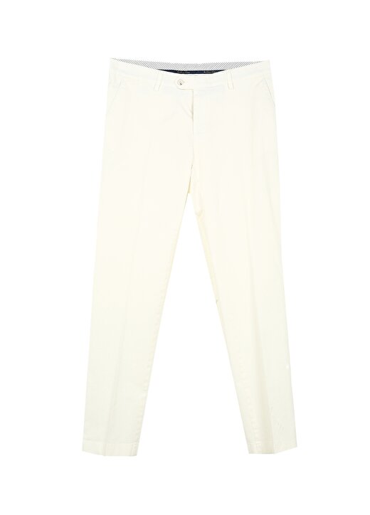 Brooks Brothers Normal Bel Normal Paça Slim Fit Kırık Beyaz Erkek Pantolon BBSP23MPT002 1