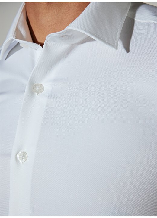 Brooks Brothers Slim Fit Klasik Yaka Beyaz Erkek Gömlek BBSP23MSH043 4