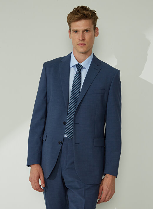 Brooks Brothers Normal Bel Comfort Fit Mavi Erkek Takım Elbise BBSP23MSU021 2