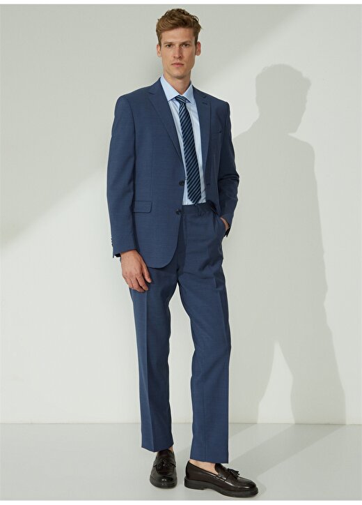 Brooks Brothers Normal Bel Comfort Fit Mavi Erkek Takım Elbise BBSP23MSU021 3