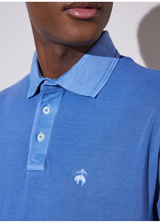 Brooks Brothers Polo Yaka Koyu Mavi Erkek T-Shirt BBSP23MTS004 4
