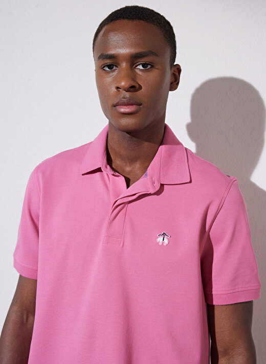 Brooks Brothers Polo Yaka Pembe Erkek T-Shirt BBSP23MTS019 2