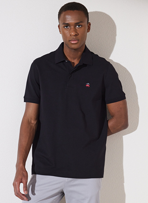 Brooks Brothers Polo Yaka Siyah Erkek T-Shirt BBSP23MTS019 2