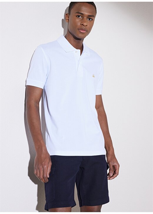 Brooks Brothers Beyaz Erkek Polo T-Shirt BBSP23MTS040 2