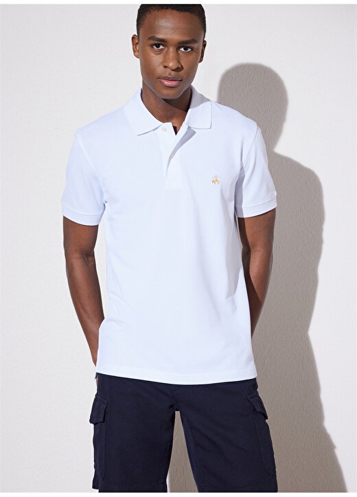Brooks Brothers Beyaz Erkek Polo T-Shirt BBSP23MTS040 3