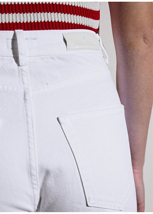 Brooks Brothers Normal Bel Normal Paça Normal Beyaz Kadın Denim Pantolon BBSP23FDP001 2