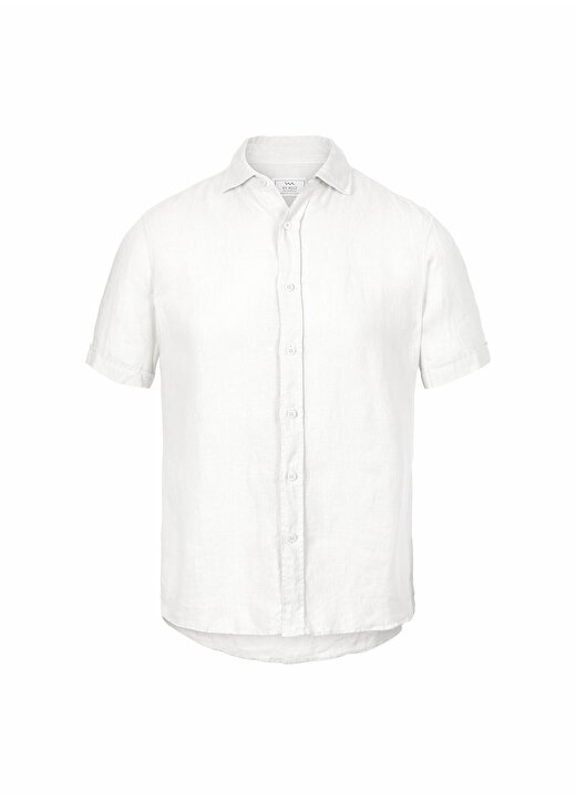 Mr. Mood Standart Düğmeli Yaka Beyaz Erkek Gömlek Mr Short Sleeve 1