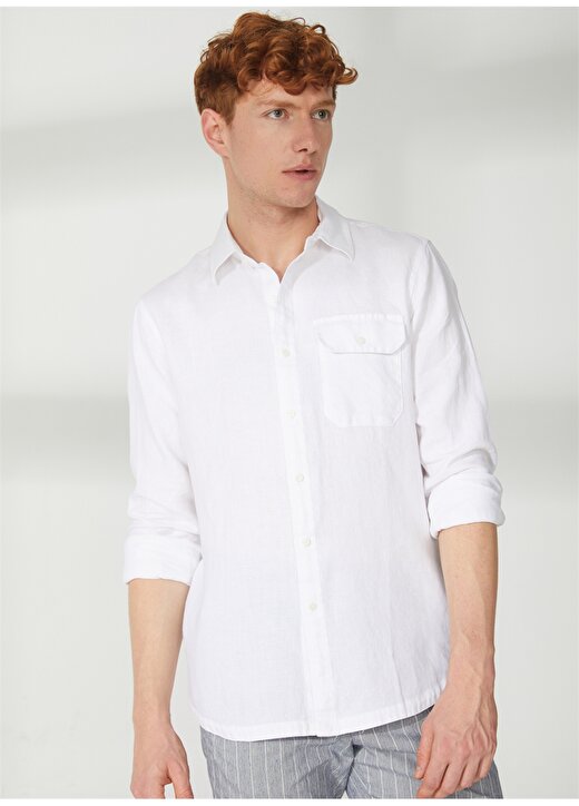 Replay Normal Beyaz Düz Erkek Gömlek M4082A00081388B Shirts REGULAR 2
