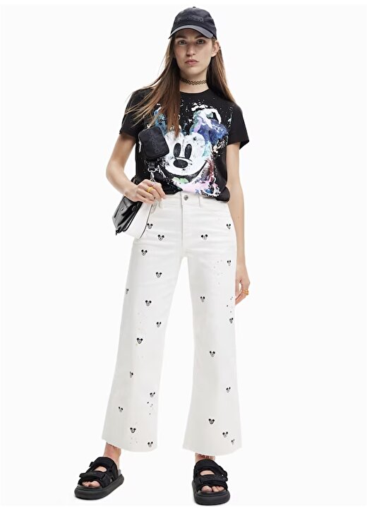 Desigual Mickey Mouse Baskılı Siyah Kadın T-Shirt 3