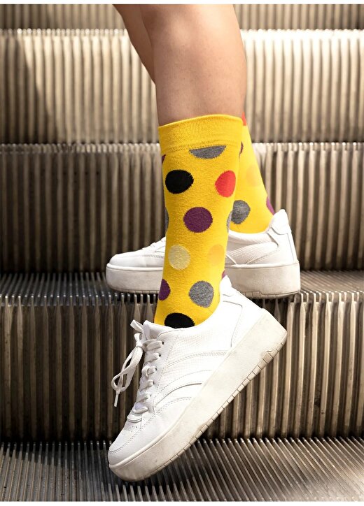 Cozzy Socks Sarı Kadın Çorap CZY2304012 2