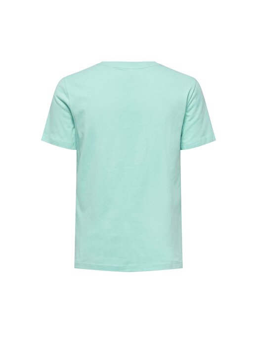 Only O Yaka Baskılı Açık Mavi Kadın T-Shirt ONLWEEKDAY REG S/S O-NECK TOP BOX J 2