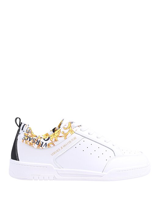 Versace Jeans Couture Beyaz - Altın Erkek Deri Sneaker 74YA3SD6 1