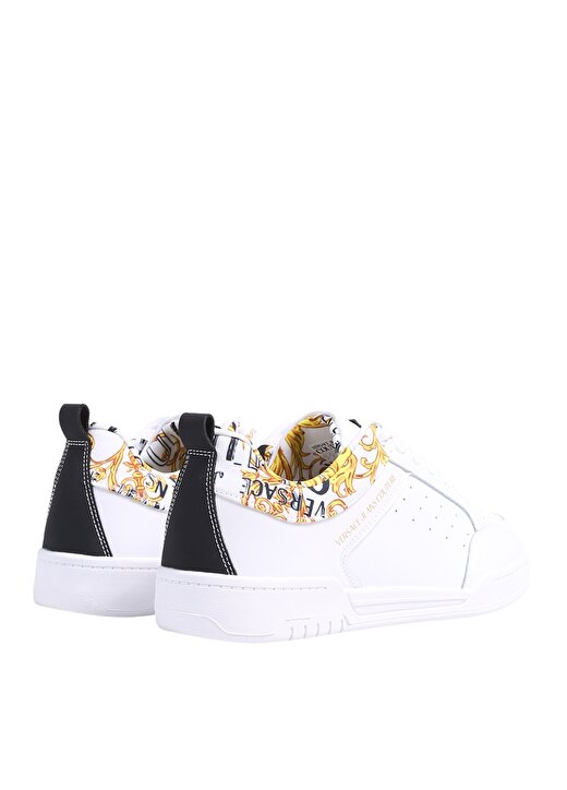 Versace Jeans Couture Beyaz - Altın Erkek Deri Sneaker 74YA3SD6 3