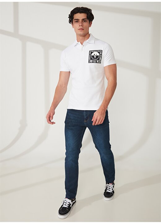Versace Jeans Couture Beyaz Erkek Polo T-Shirt 74GAGT15CJ02O003 2