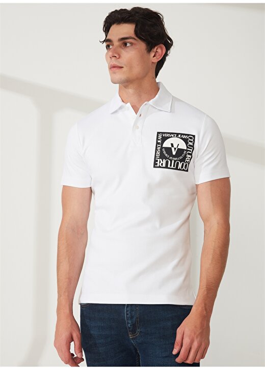 Versace Jeans Couture Beyaz Erkek Polo T-Shirt 74GAGT15CJ02O003 3