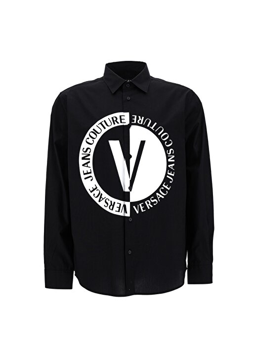 Versace Jeans Couture Slim Fit Gömlek Yaka Siyah Erkek Gömlek 74GALYR0CN002899 1