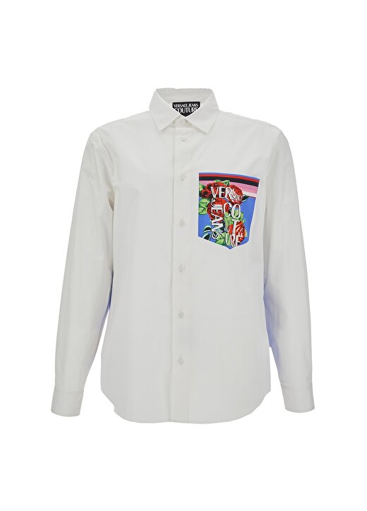 Versace Jeans Couture Slim Fit Gömlek Yaka Beyaz Erkek Gömlek 74GAL2RRN0132003 1
