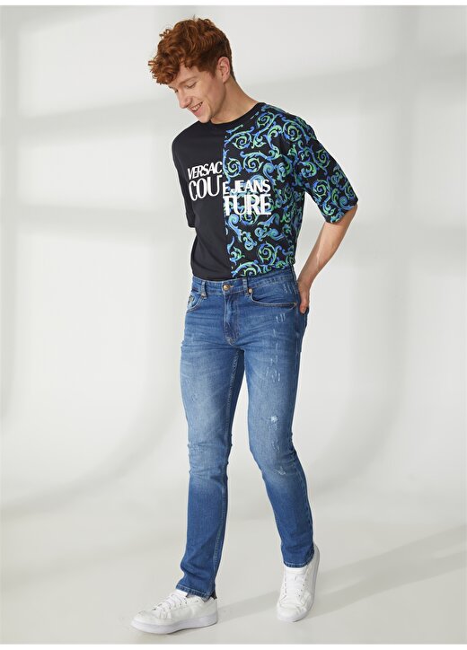 Versace Jeans Couture Normal Bel Normal Paça Slim Fit Mavi Erkek Denim Pantolon 74GAB5S0CDW35904 1