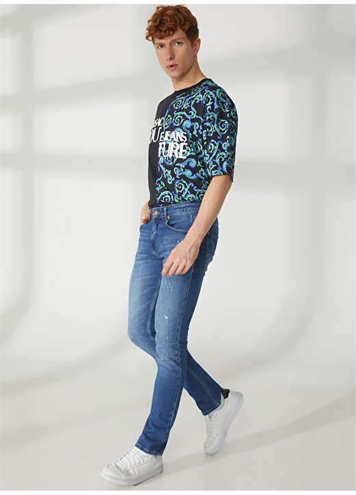Versace Jeans Couture Normal Bel Normal Paça Slim Fit Mavi Erkek Denim Pantolon 74GAB5S0CDW35904 2