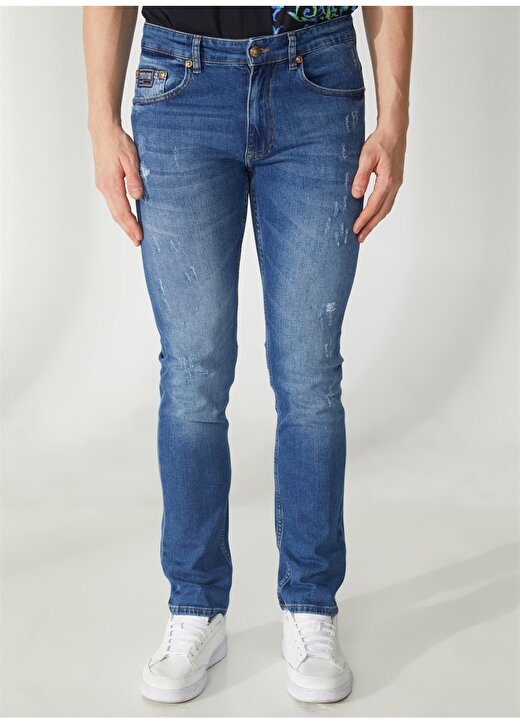 Versace Jeans Couture Normal Bel Normal Paça Slim Fit Mavi Erkek Denim Pantolon 74GAB5S0CDW35904 3