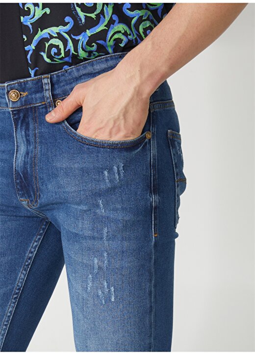 Versace Jeans Couture Normal Bel Normal Paça Slim Fit Mavi Erkek Denim Pantolon 74GAB5S0CDW35904 4