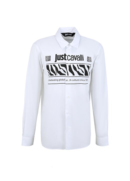 Just Cavalli Slim Fit Gömlek Yaka Beyaz Erkek Gömlek 74OBLYS3CN500003 1