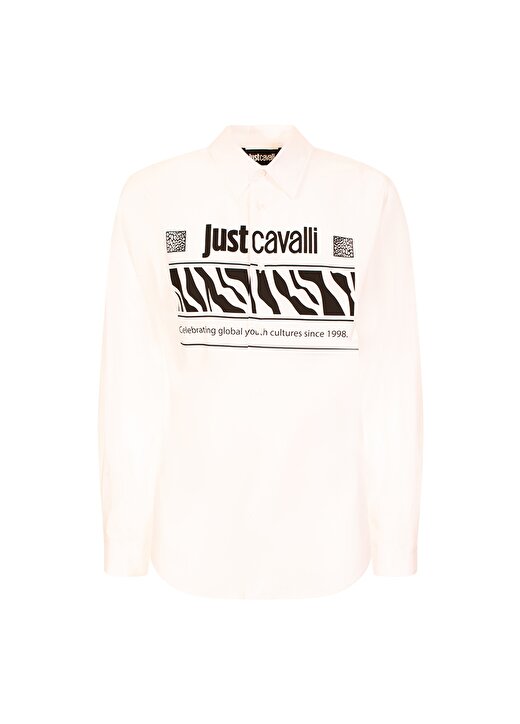 Just Cavalli Beyaz Erkek Kısa Kollu Gömlek 74OBLYRBCN500003 3