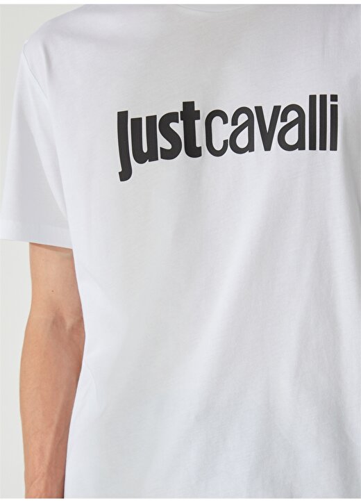 Just Cavalli Bisiklet Yaka Beyaz Erkek T-Shirt 74OBHG00CJ300003 4