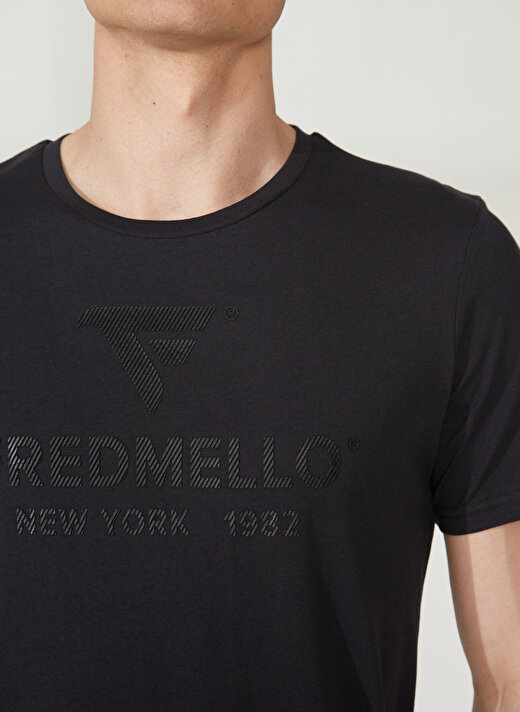 Fred Mello Bisiklet Yaka Siyah Erkek T-Shirt FM23S03TGBLACK 4
