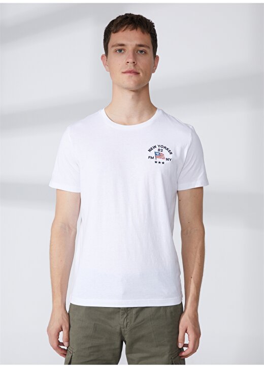 Fred Mello Bisiklet Yaka Beyaz Erkek T-Shirt FM23S21TGWHITE 3