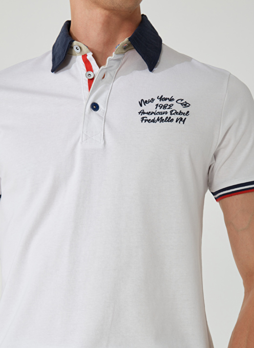 Fred Mello Beyaz Erkek Polo T-Shirt FM23S25QCWHITE 4