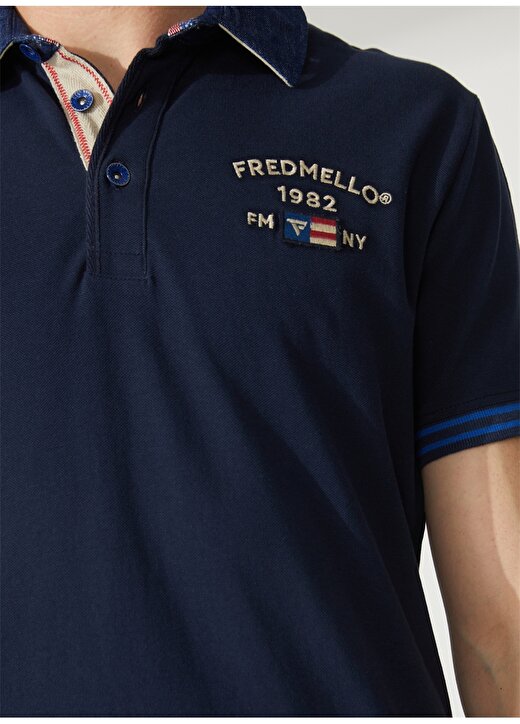 Fred Mello Mavi Erkek Polo T-Shirt FM23S23QCBLUE 4